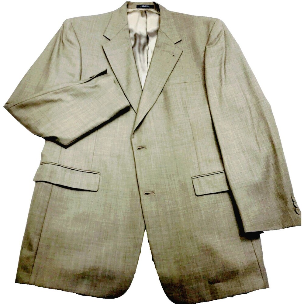 Austin Reed Sport Coat Worsted New Wool 42 44 Beige Green Bespoke Preppy Career